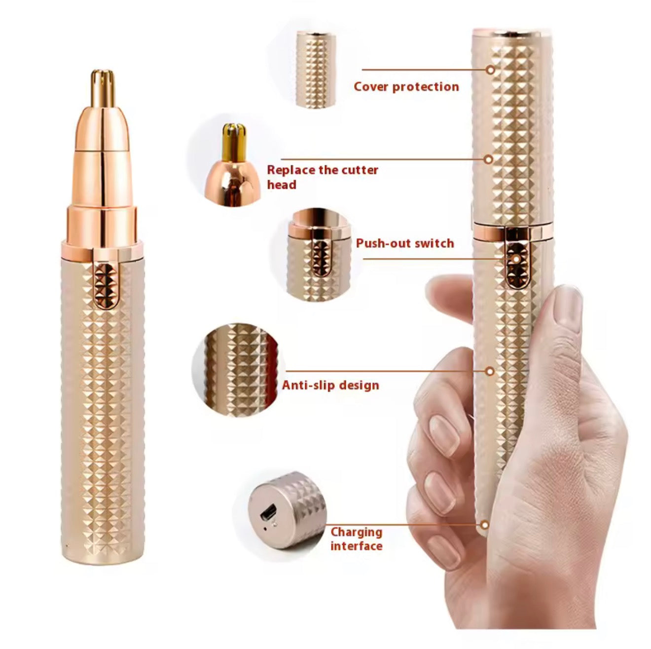 Mini USB Lipstick-Style Hair Remover - Nudiq